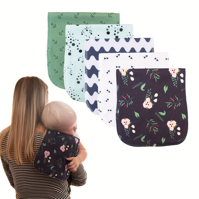 Cincobebé 5-pack Of Super Soft Burp Cloths For Newborns - Absorbent And Breathable With Cute Cartoon Unisex Design