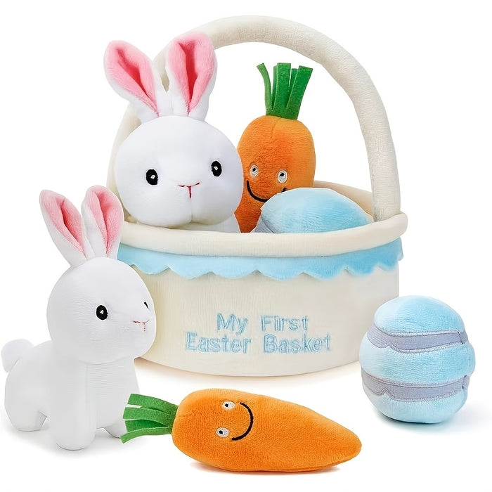 My First Easter Basket - Easter Gift Basket Set with Bunnies, Carrots, Eggs | Fun Shopping Basket for Easter
