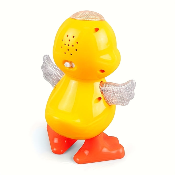 Interactive Dancing Duck Toy with Flashing Lights and Music, Cartoon Animal with Rotating Wings and Moving Eyes, Battery Operated, Ideal Christmas Gift for Youngsters 3-6 Years - Multicolor (Batteries Not Included), Cartoon T