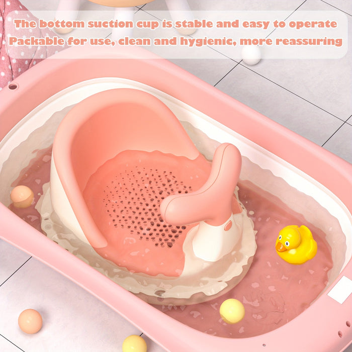 Baby Bath Seat-Cute Whale Shape Baby Bathtub Seat For 6 Months & Up, Infant Bath Seat For Babies Sitting Up Bathing In Tub, Safety Infants Toddler Bath Seat With 4 Secure Suction Cups