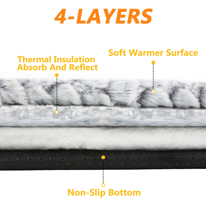 Extra Warm Thermal Cat Dog Bed Mat, Ultra Soft Cat Pet Mat Pad for Indoor Outdoor with Removable Cover Non-Slip Bottom Washable