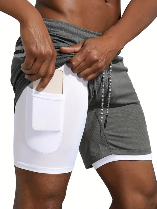 Men'S Summer Casual Athletic Shorts - Breathable, Lightweight Polyester, Red with Black Side Pockets and Drawstring Waistband, Perfect for Running, Training, Hiking & Outdoor Activities, Summer Training Gear | Drawstring Wais