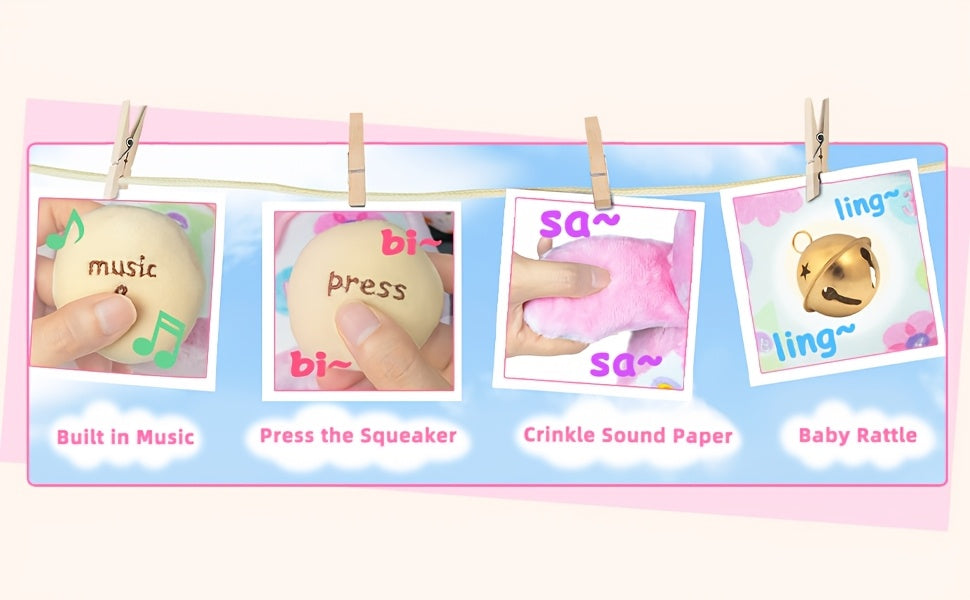 Penguin Baby Toys 0-6-12 Months, Stuffed Animal Plush Toy, Textured HangingRingRattles & Crinkle Sound Paper, Tummy Time Toys For Newborns Toys For 0-6.12Months Boy/Girls, Valentine'S Day, Halloween, Christmas, Easter, And Bi