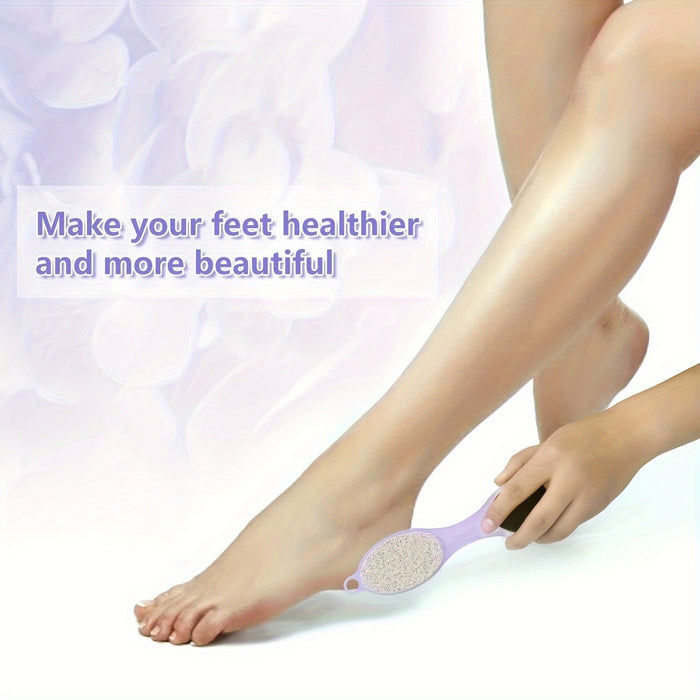 4-in-1 Deluxe Foot Care Paddle Kit - Multifunctional Callus Remover, Foot Exfoliator, Scrubber, and Trimmer with Pumice Stone, Metal File, and Gentle Cleaning Bristles - Unscented, Durable Plastic, Manual Operation, No Batter