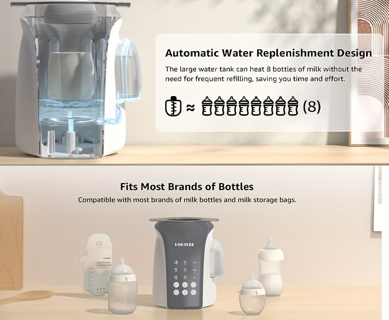 HAUTURE 8-in-1 Fast Bottle Warmer, Bottle Warmer for Breast milk and Formula, Auto Water Refill Accurate Temp Control, with Timer, Defrost, Sterilizing, Keep Warmer for All Bottles