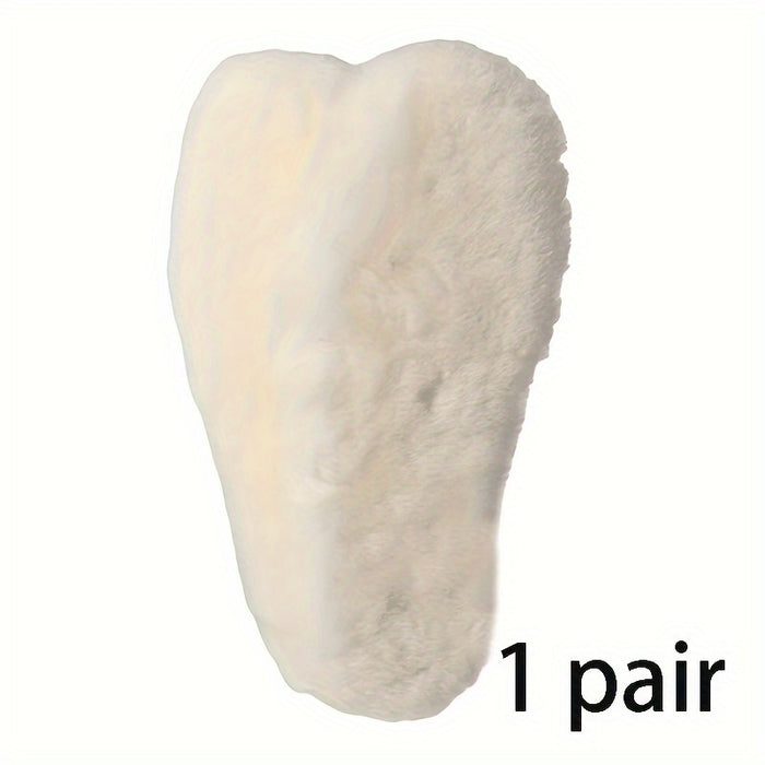 Unisex Winter Wool Shoe Inserts - 1 Pair Thick Fluffy Warm Insole, Cold-Resistant Breathable Sweat-Absorbent Comfort Soft Sole Pads, Casual Fluff Material, Professionally Cleanable - Non-Braided