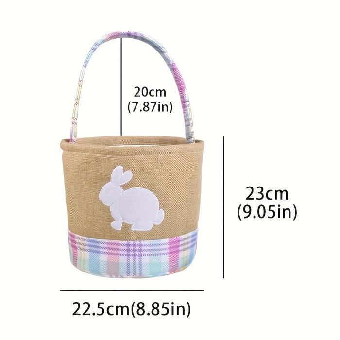 1pc Personalized Easter Basket with Custom Name, Bunny Design, Boy or Girl Easter Bucket, Lettered Easter Basket, Easter Gift