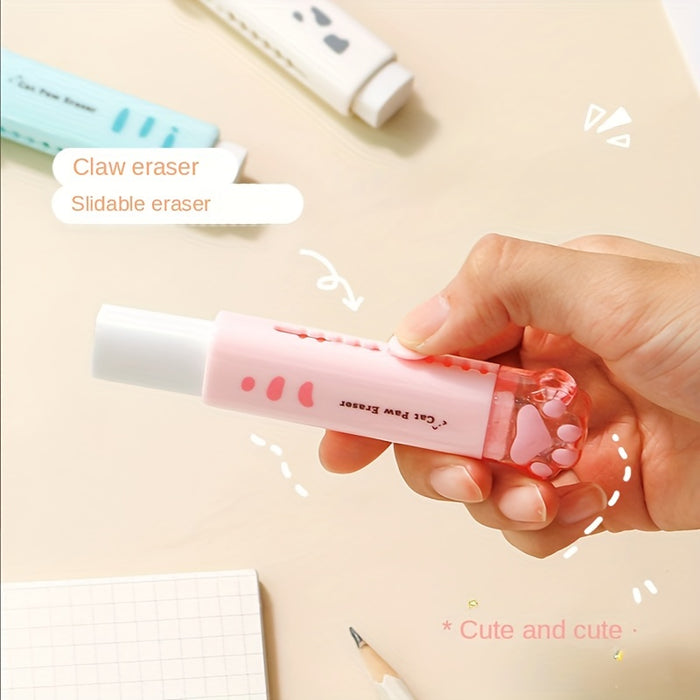 Push-pull Cat paw cute eraser girl pencil eraser student rubber Cartoon pen eraser school supplies prizes Office eraser