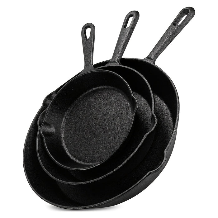 3PCS\4PCS\5pcs Cast Iron Skillet Set, Cast Iron Pan Without Coating Set, 6 Inch/8 Inch/10 Inch Cast Iron Frying Pan, Household Pan, Kitchen Accessories, Home Cook