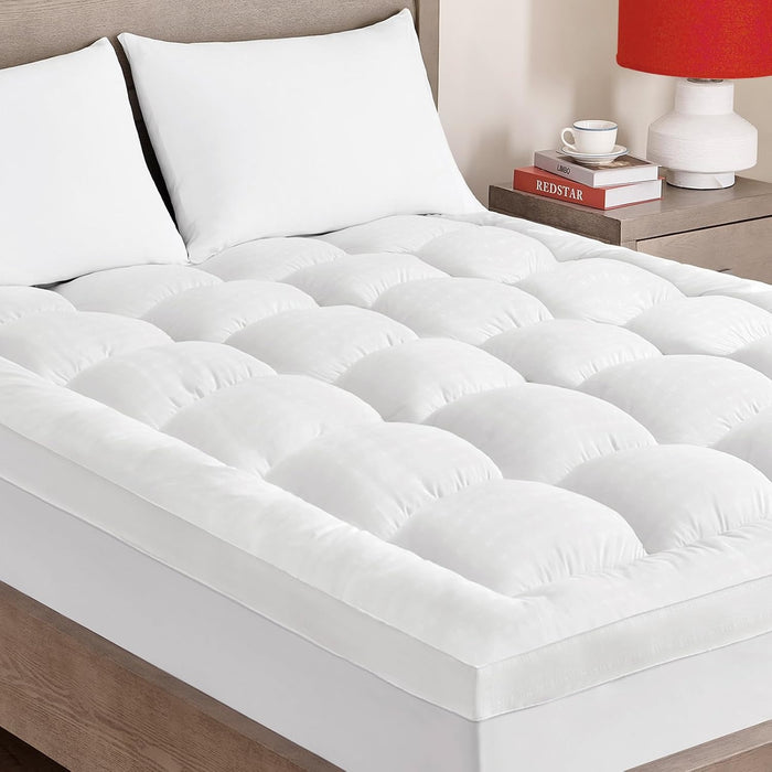 Cooling Mattress Topper, Breathable Extra Thick Mattress Protector with 8-21" Deep Pocket, Comfort Support Back Mattress Pad Cover