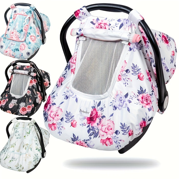 Car Seat Cover Baby, Minky Baby Car Seat Cover, 3 In 1 Carseat Sover For Winter, Winter Carseat Cover For Baby With Storage Bag