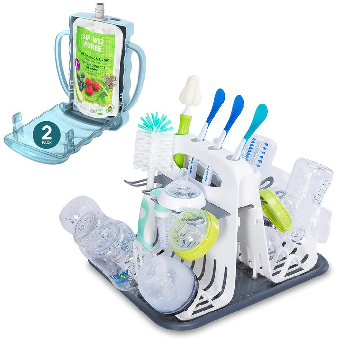 Multifunctional Baby Bottle Drying Rack And Two Juice Box Combination, Pacifier Drying Rack, Straw Spoon And Fork, Christmas, Halloween, Thanksgiving Gift, New Year Gift, Valentine'S Day Gift