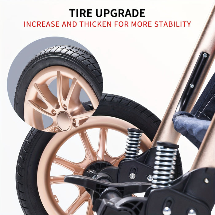 High Landscape Baby Stroller, Portable Folding Bidirectional Shock-absorbing Stroller That Can Sit And Lie Down