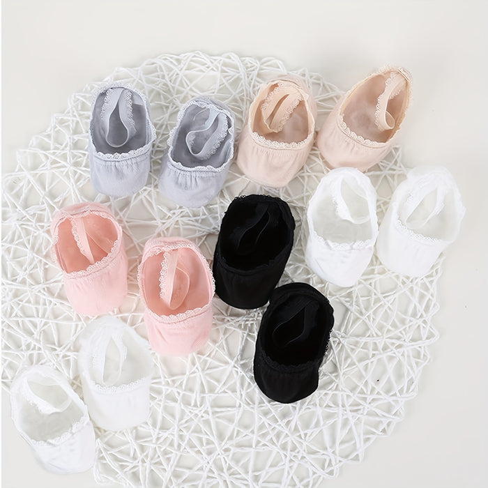 6 Pairs Pack of Lace-up Socks for Baby Girls, Cute Lace Boat Socks for Baby Girls, Summer Soft Lace-up Boat Socks