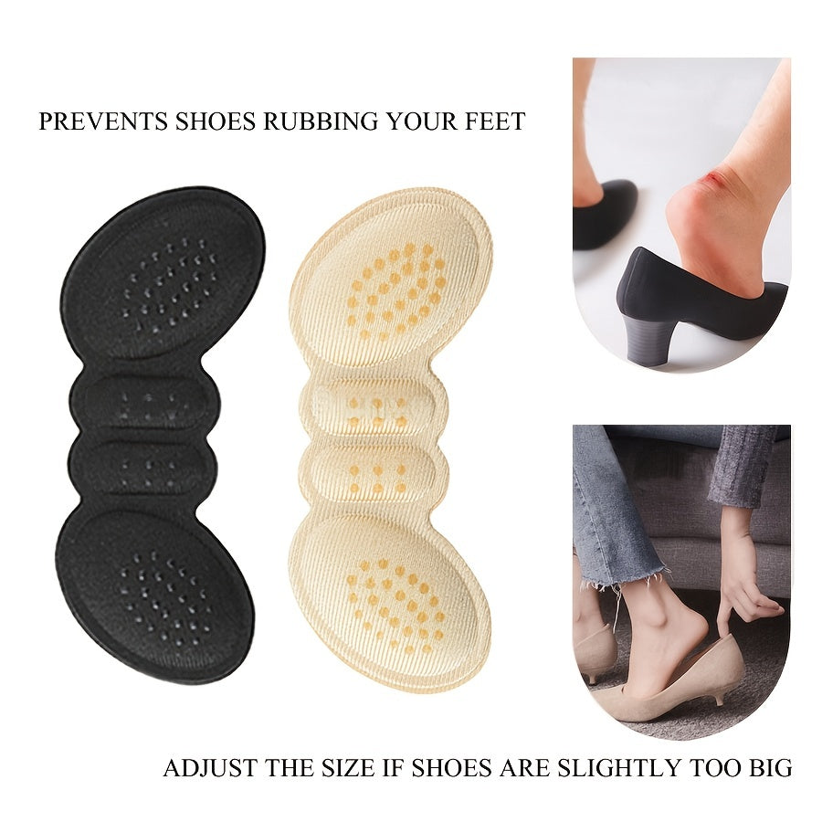 1 Pair/5 Pairs 4D Heel Stickers - Soft Polyester Pads for High Heels, Anti-Slip and Prevents Heel Wear, Invisible Design