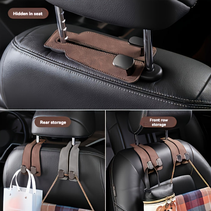 Car Seat Back Cover, Hidden Hook Design - Made of PU Material, Suitable for Various Models