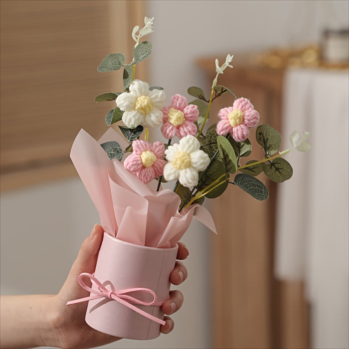 Charming Fleece Puff Tulip in Illuminated Gift Bag - Perfect for Birthday & Holiday Decor, Spring Home Accent, No Battery Required, Flower Decorations