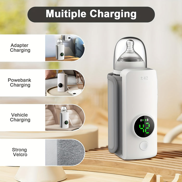 Portable Youngsters Bottle Heater, Suitable for Travel, Fast Heating, Lasting Heating Up to 5 Hours, Precise Temperature Control, Comfortable Youngsters Feeding Anytime, Anywhere, Waterless Heating Milk