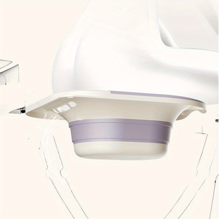 Wider Sitz Bath Kit - 1pc Collapsible Toilet Seat for Hemorrhoids, Postpartum Care with Deeper Bowl, Plastic, Drain Holes and Flusher Hose