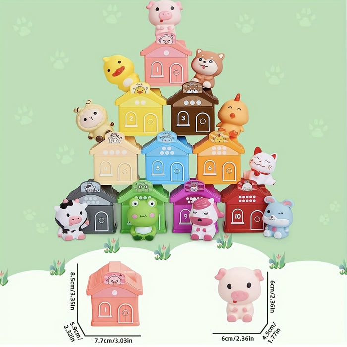 Toys for Kids Ages 1-3 Years Old - 20-Piece Farm Finger Puppets Set, Barn Counting & Matching Sorting Fine Motor Skills Educational Toys, Christmas and Birthday Gift
