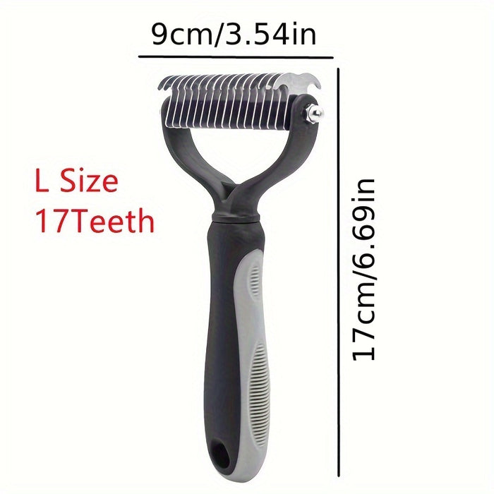Double-Sided Pet Fur Knot Remover Comb for Dogs and Cats: Effective Shedding Tool for Removing Pet Hair