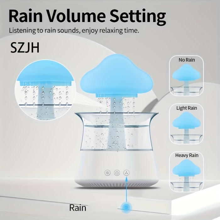 Rain Cloud Aromatherapy Essential Oil Diffuser, Zen Master Diffuser, Rain Cloud Night Light, Mushroom Lamp Diffuser, Mini Humidifier, Desk Fountain, Bedside Sleep Relaxation, Mood-Enhancing Water Droplet Sound.
