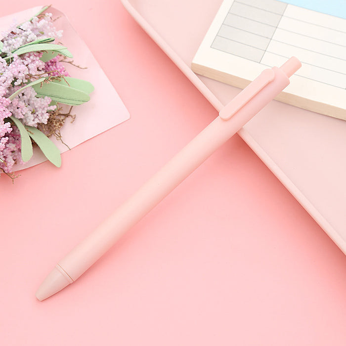 0.5mm Black Bullet Tip 5pcs Morandi Color Press Neutral Pen Macaron Student Press Water Pen Office Stationery Bouncy Signature Pen