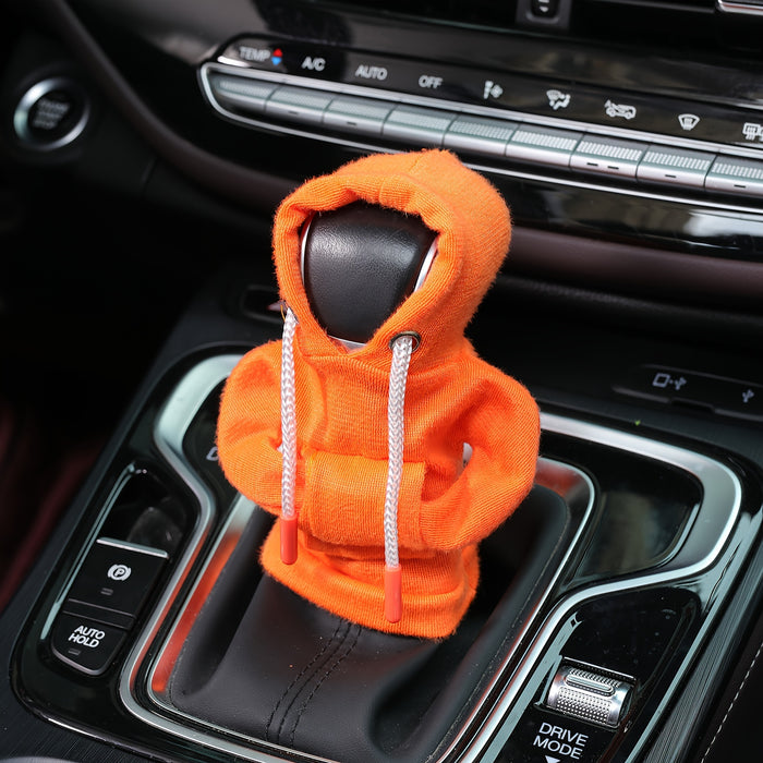 Large Universal Car Gear Shift Cover Hoodie, Fashionable Mini Hooded Sweatshirt for Auto Gear Stick Shifter Knob, Interior Accessories Decor