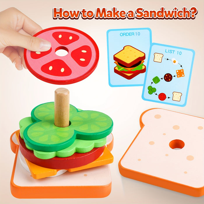 Fun Wooden Sorting & Stacking Toy - Boost Hand-Eye Coordination - Christmas And Halloween Gift!