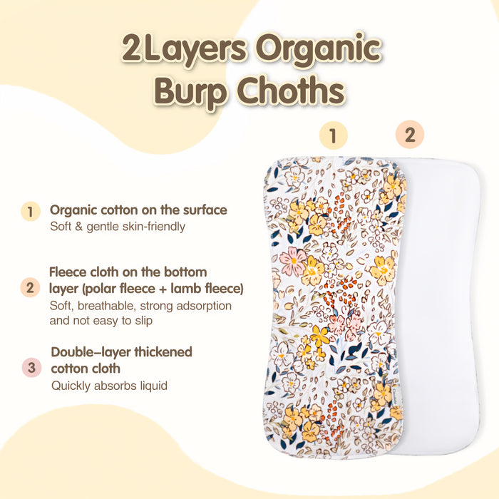 Cincobebé 5-pack Of Super Soft Burp Cloths For Newborns - Absorbent And Breathable With Cute Cartoon Unisex Design