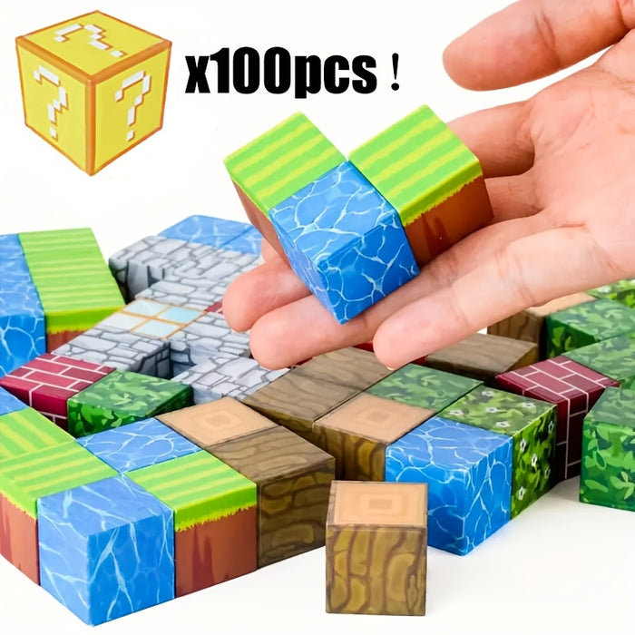 Magnetic Blocks-50/100pcs Random Magnetic Building Blocks Magnetic Cubes Stacking, STEM Sensory Toys for Youngsters Boys Girls Ages 3-8 Christmas Birthday Gifts