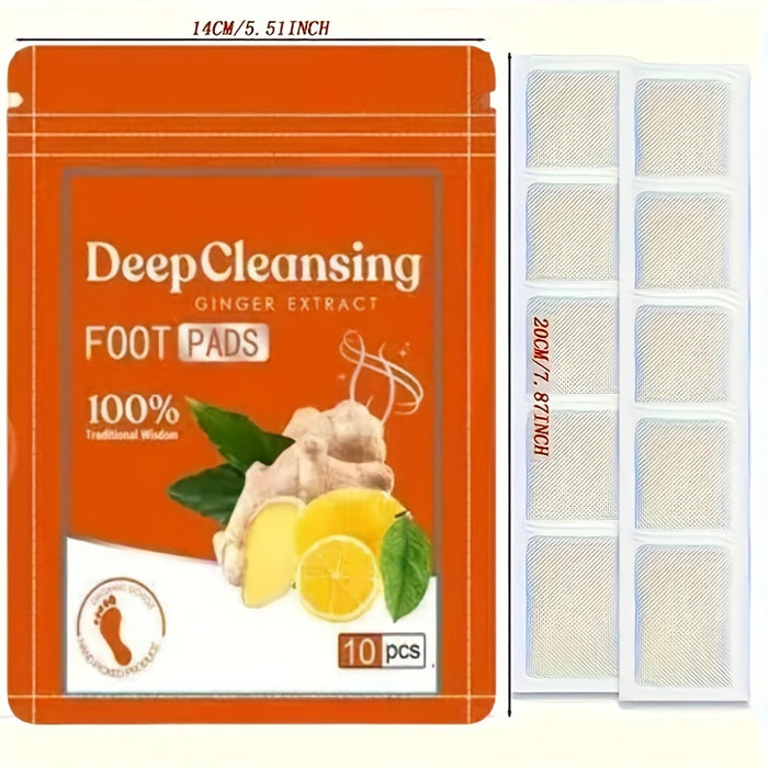 10/20pcs Deep Cleansing Foot Pads with Natural Ginger Extract - Revitalize and Moisturize Your Feet Overnight, Preservative-Free, Unscented, and Easy to Use with Extractor Tool