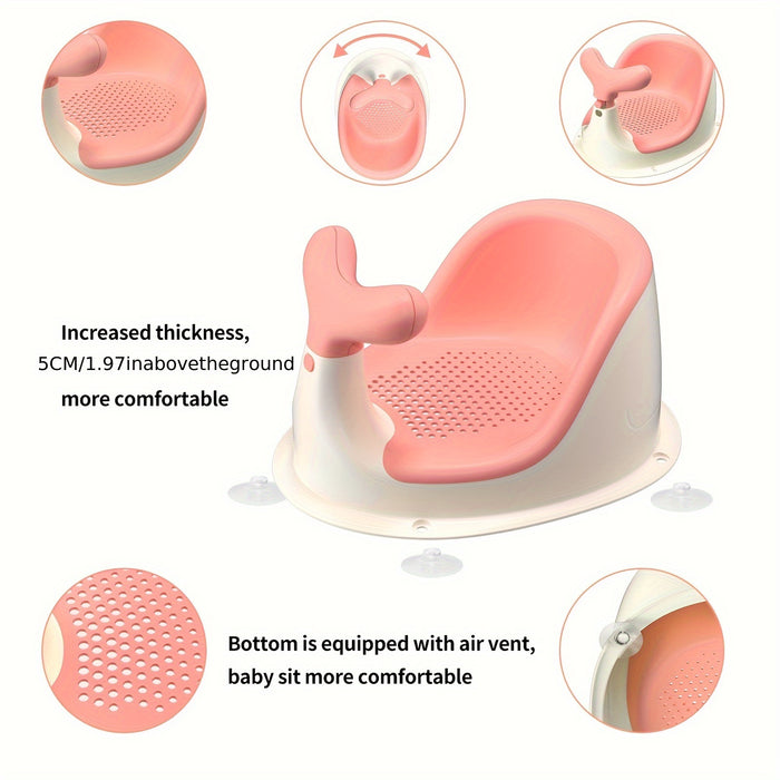 Baby Bath Seat-Cute Whale Shape Baby Bathtub Seat For 6 Months & Up, Infant Bath Seat For Babies Sitting Up Bathing In Tub, Safety Infants Toddler Bath Seat With 4 Secure Suction Cups