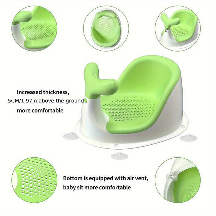 Baby Bath Seat-Cute Whale Shape Baby Bathtub Seat For 6 Months & Up, Infant Bath Seat For Babies Sitting Up Bathing In Tub, Safety Infants Toddler Bath Seat With 4 Secure Suction Cups