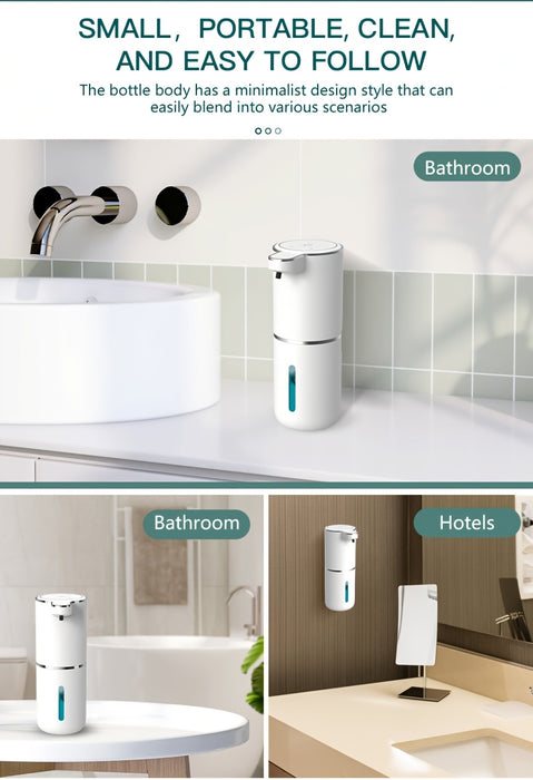 380mL Automatic Soap Dispenser with Touchless Sensor - Wall-Mounted, Rechargeable Lithium Battery, USB Charging, Modern Black Design for Bathroom and Kitchen, Bathroom Soap Dispenser|Modern Soap Dispenser|Touchless Soap Dispe