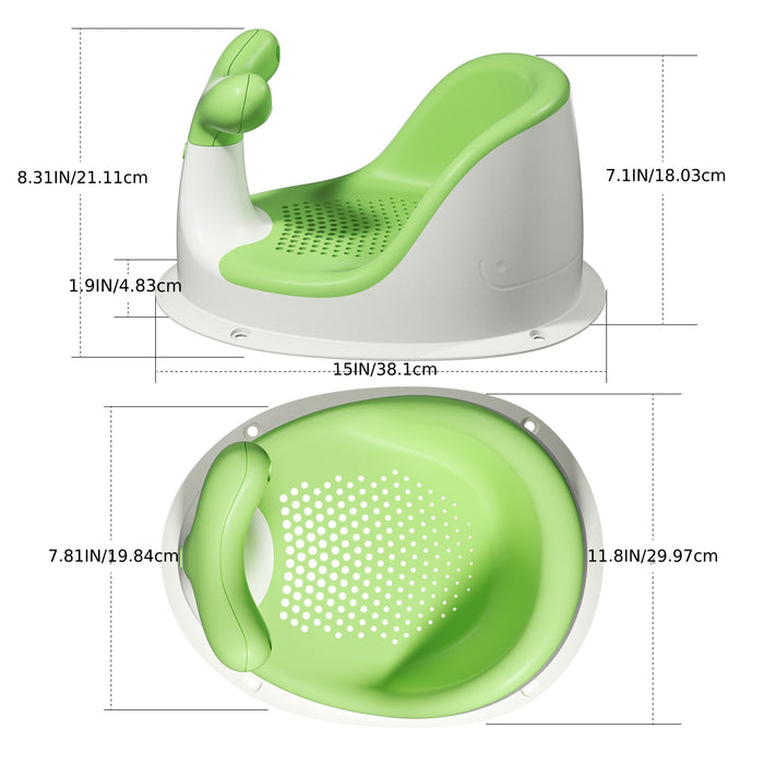 Baby Bath Seat-Cute Whale Shape Baby Bathtub Seat For 6 Months & Up, Infant Bath Seat For Babies Sitting Up Bathing In Tub, Safety Infants Toddler Bath Seat With 4 Secure Suction Cups