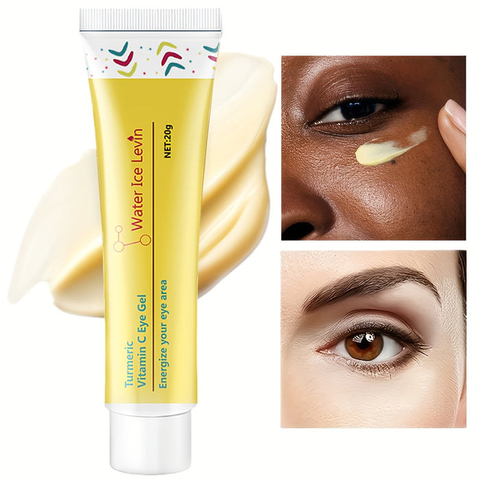 Water Ice Levin Unisex-Adult Eye Gel Cream - Hypoallergenic, Moisturizing with Turmeric, Caffeine, Vitamin C & Glycerin, Reduces Puffiness & Dark Circles