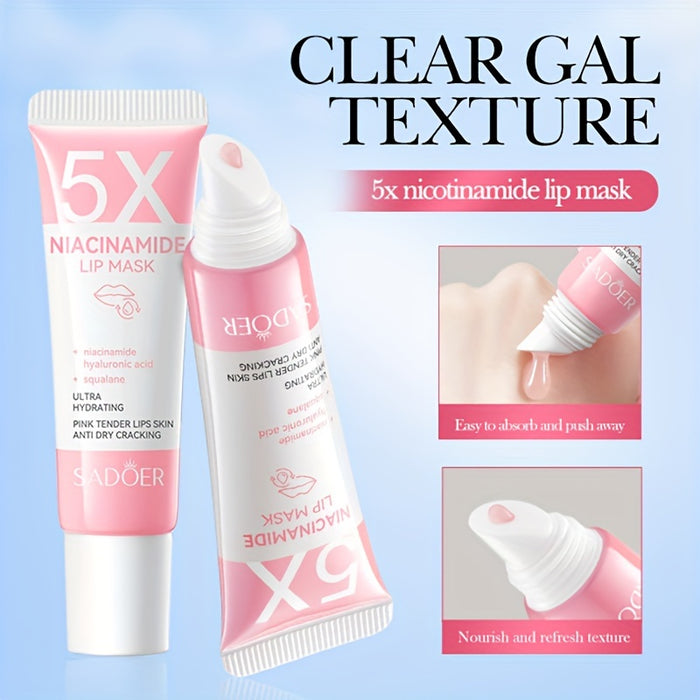 1 tube 5X Niacinamide Pink Tender Lips Lip Mask - Hydrating & Moisturizing Lip Treatment with Plant-Based Squalane, Ultra Smooth & Dry Cracking Lip Care, Beauty Essentials|Soothing Lip Treatment|Niacinamide Benefits
