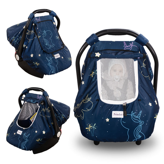 1pc Beavtaens 3-in-1 Baby Car Seat Cover, Ultra Cozy Minky Carseat Cover with Storage Bag, Machine Washable, Zipper Closure, Polyester Fiber Material for Winter Protection