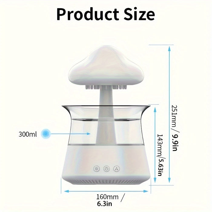 Rain Cloud Aromatherapy Essential Oil Diffuser, Zen Master Diffuser, Rain Cloud Night Light, Mushroom Lamp Diffuser, Mini Humidifier, Desk Fountain, Bedside Sleep Relaxation, Mood-Enhancing Water Droplet Sound.