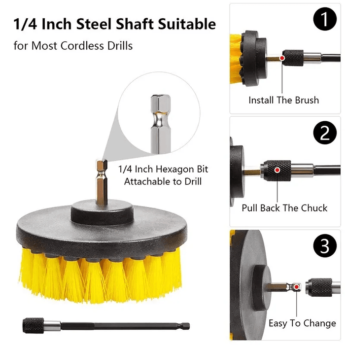 3/7/11/20/21/31pcs Drill Brush Attachment Set, Power Scrubber Wash Cleaning Brushes Tool Kit, All Purpose Drill Brush with Extension for Grout Floor, Tub Shower Tile, Bathroom, Kitchen Surface And Car