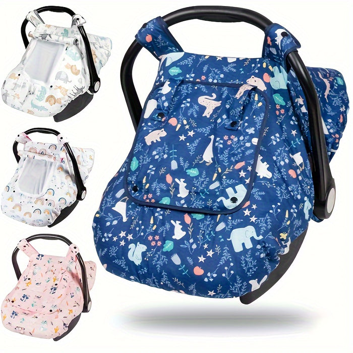 Car Seat Cover Baby, Minky Baby Car Seat Cover, 3 In 1 Carseat Sover For Winter, Winter Carseat Cover For Baby With Storage Bag