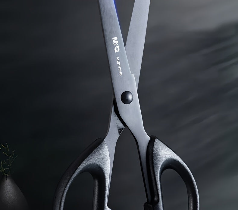1pc M&G Stationery 160mm Wear-resistant Black Edge Scissors, Stainless Steel Knife Blade Not Easy To Stick Glue, Household Handmade Life Durable Scissors, Office Supplies Single Handle Pack