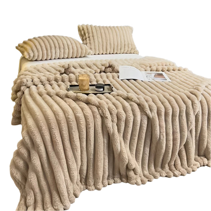 Luxurious Faux Rabbit Fur Throw Blanket