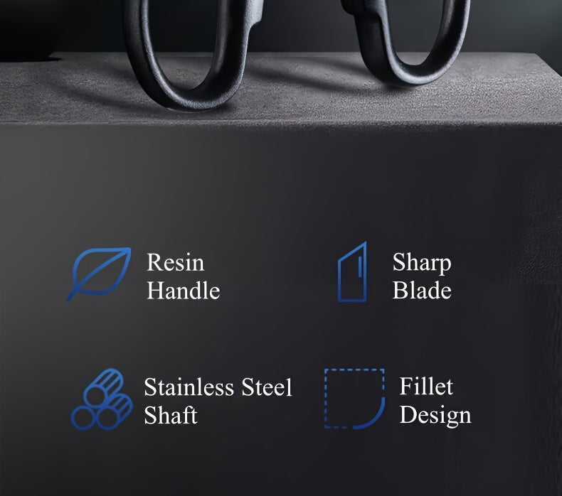 1pc M&G Stationery 160mm Wear-resistant Black Edge Scissors, Stainless Steel Knife Blade Not Easy To Stick Glue, Household Handmade Life Durable Scissors, Office Supplies Single Handle Pack