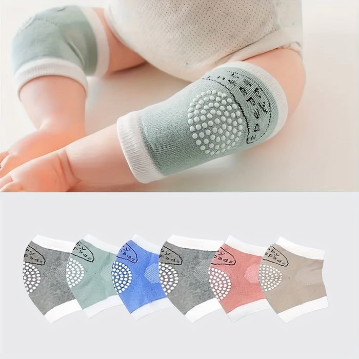 6 Pairs of Baby Crawling Non-Slip Knee Pads, Unisex Baby Toddler Knee Pads, Cartoon Elastic Knee Pads, Four Seasons Warm Accessories