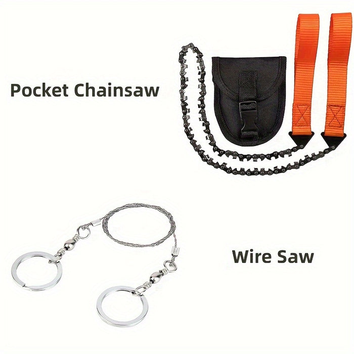 Ultimate Pocket Chainsaw: Portable, Non-Slip Handle & Sharp Teeth Blades for Garden, Wood Cutting, Hiking & Camping