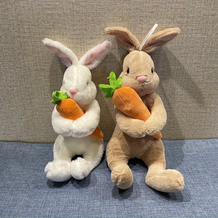 1pc/2pcs Easter Dog Toy Cute Cartoon Hug Carrot Rabbit Dog Plush Toy - Pattern: Cartoon; Breed Recommendation: All Breed Sizes; Material: Fabric