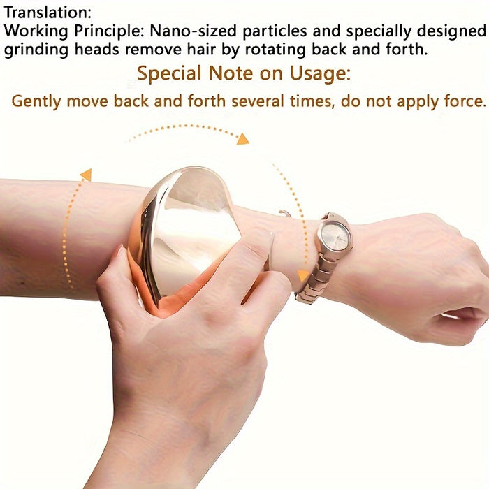 Hot Crystal Physical Hair Removal Eraser Glass Hair Remover, Painless, Easy Cleaning, Reusable, Body Care Depilation Tool, Uncharged, Without Battery, Without Laser, for Body Care