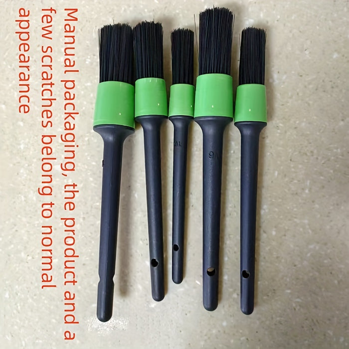 5pcs set, hardcover car beauty car wash detail brush five-piece set pp car wash brush box packed pig hair nylon sharpened brush